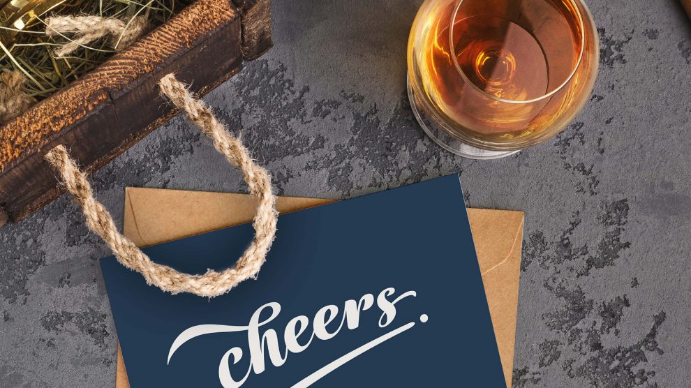 ‘cheers’ navy + silver gift card