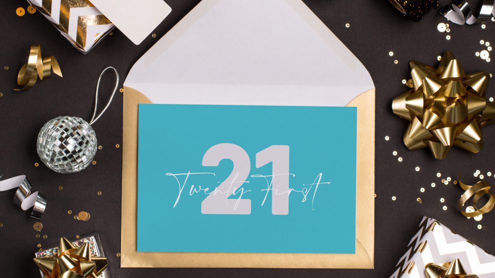 21 ‘twenty first’ blue + silver