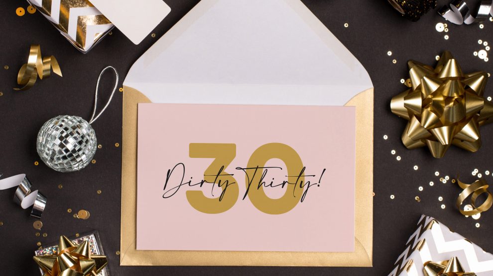 30th ‘dirty thirty’ dusty pink + gold