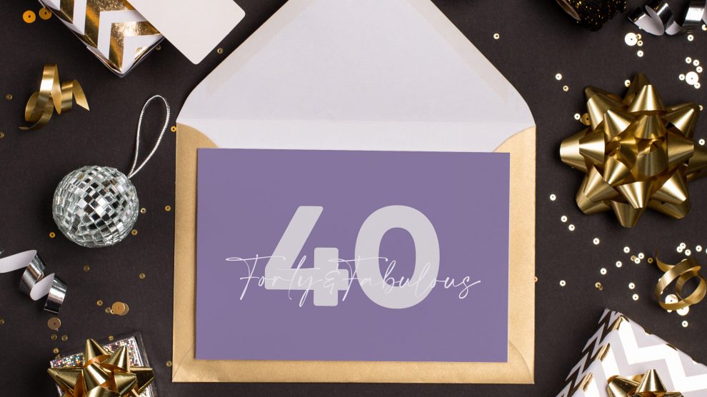 40th ‘Forty & Fabulous’ lilac + silver