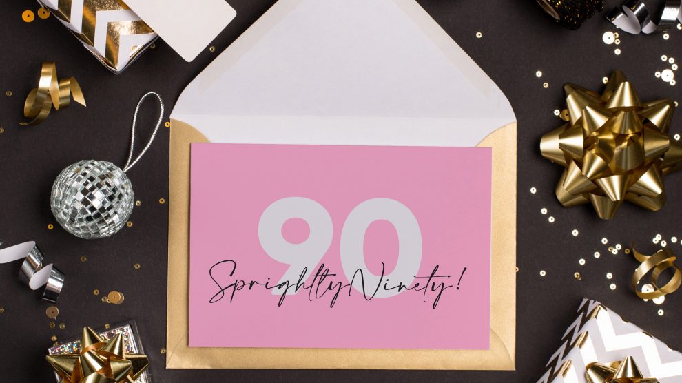 90th ‘Sprightly Ninety’ pink + silver
