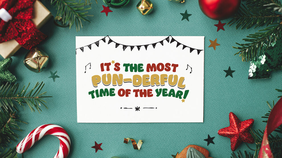 ‘punny’ Christmas card set