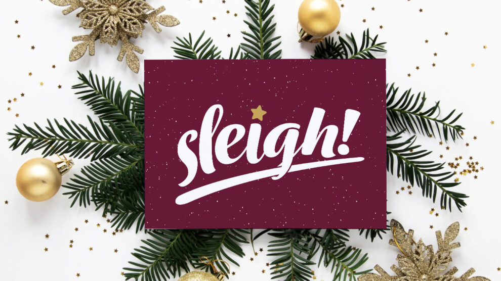 gold ‘sleigh’ christmas gift card